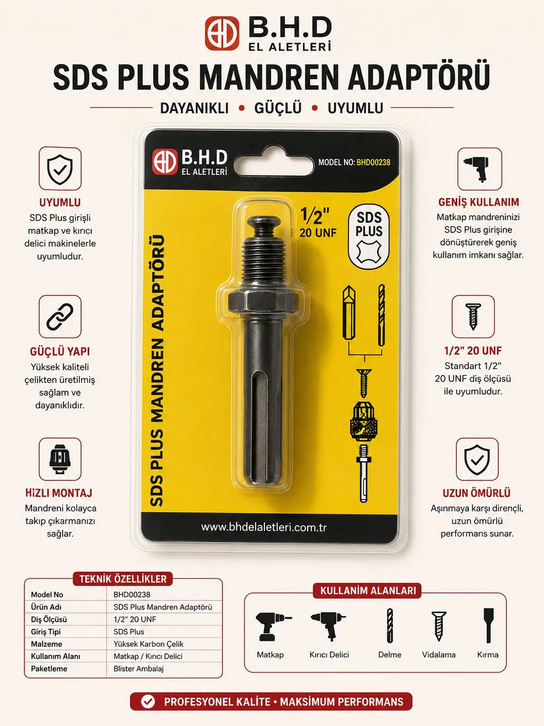 STİLSON MANDREN DÖNÜŞTÜRÜCÜ ADAPTÖR