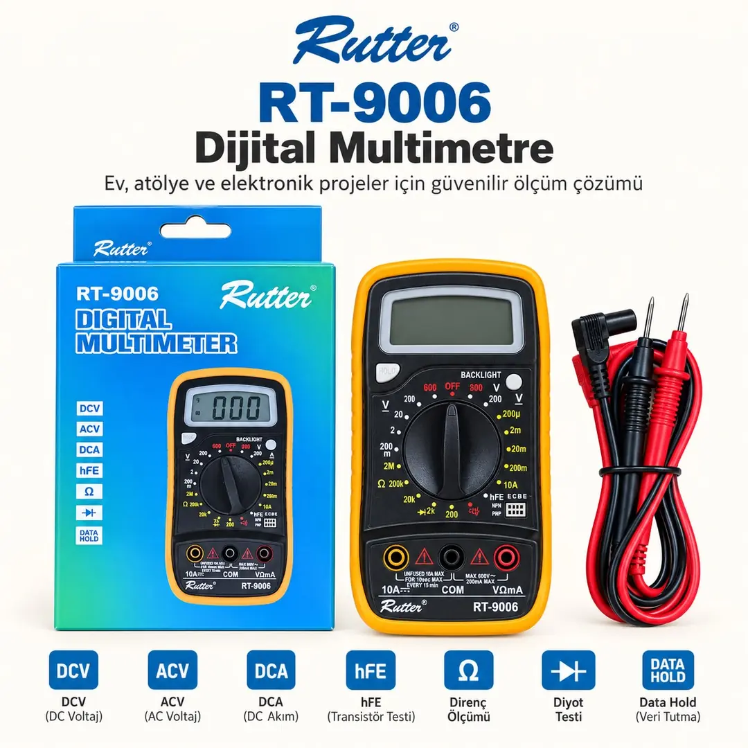 OLGUN RUTTER DİJİTAL ÖLÇÜ ALETİ AVOMETRE 9006
