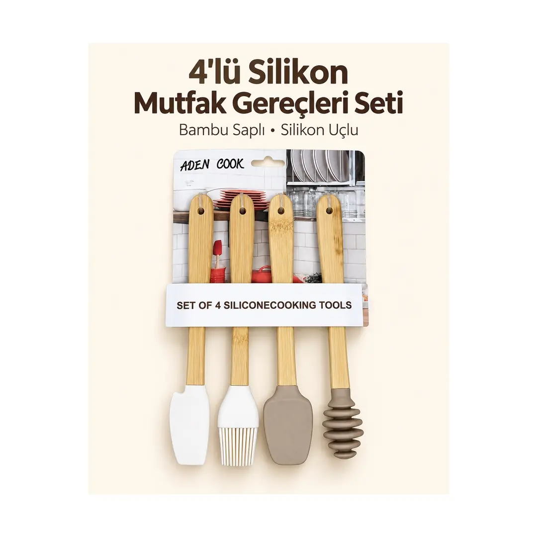 BARUTÇU ADN 4LÜ SİLİKON KAŞIK-SPATULA-FIRÇA SET ADN-501
