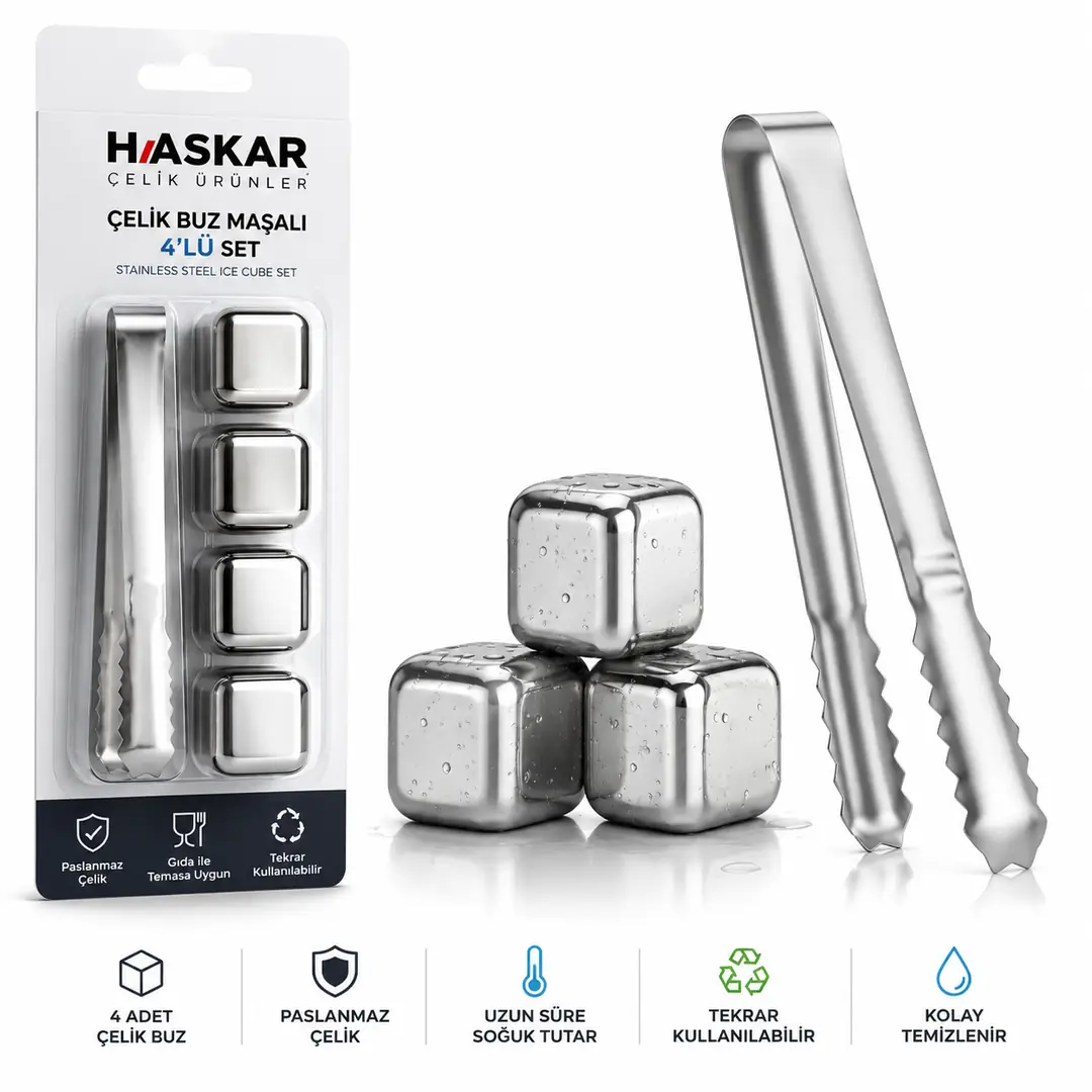 HASKAR ÇELİK BUZ MAŞALI 4LÜ SET