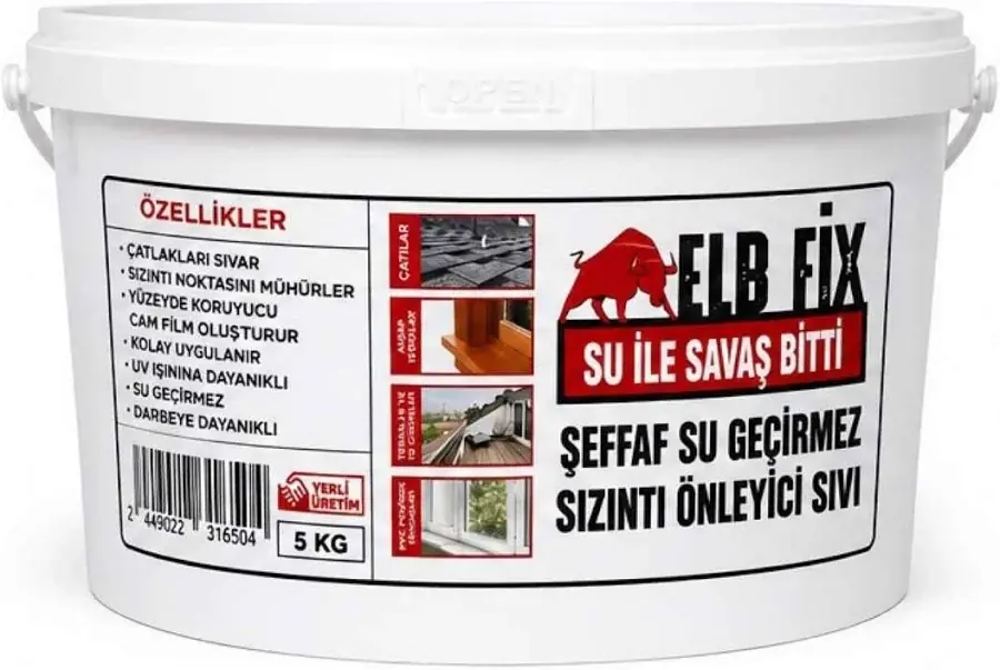 ELBİFİX 5KG ŞEFFAF SU GEÇİRMEZ SIZINTI ÖNLEYİCİ SIVI