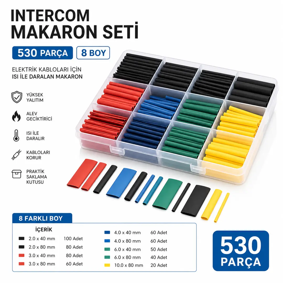 [140919] İNTERCOM MAKARON SETİ 530 PARÇA 8 BOY