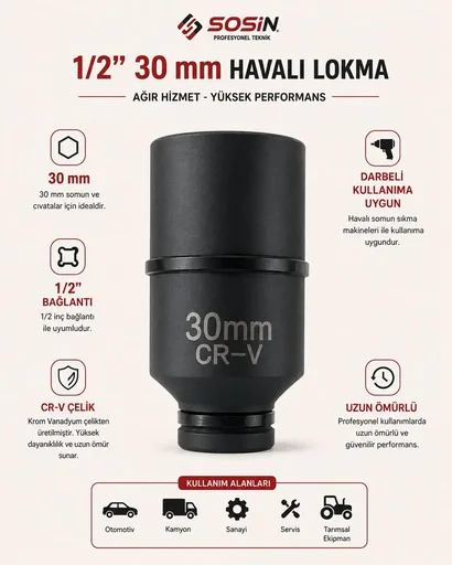 [148721] ORHAN HAVALI LOKMA UZUN 1/2 30MM