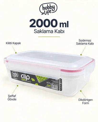 [160649] HOBBY LİFE CLİP KLASİK SIZDIRMAZ SAKLAMA 2000ML 02 1903