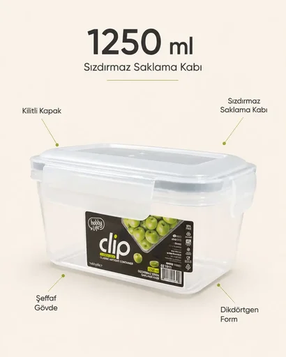 [160657] HOBBY LİFE CLİP KLASİK SIZDIRMAZ SAKLAMA 1250ML 02 1911