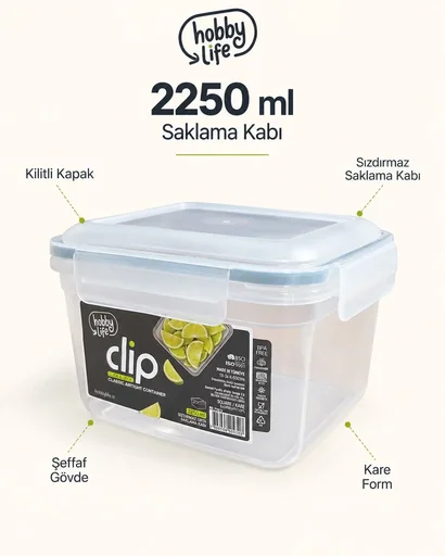 [160666] HOBBY LİFE CLİP KLASİK SIZDIRMAZ SAKLAMA 2250ML 02 1923