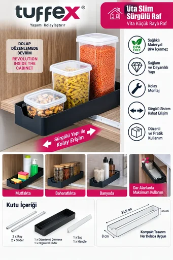 [161435] HAUSPRO TUFFEX TP-855 KÜÇÜK BOY RAYLI SEPET