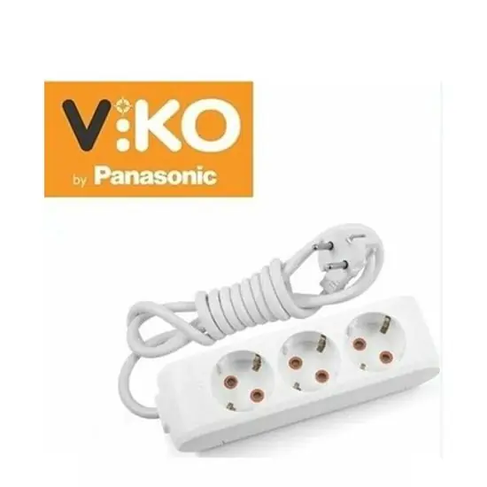 [24975] BALKAN VİKO 3LÜ TOPRAKLI PRİZ 2MT