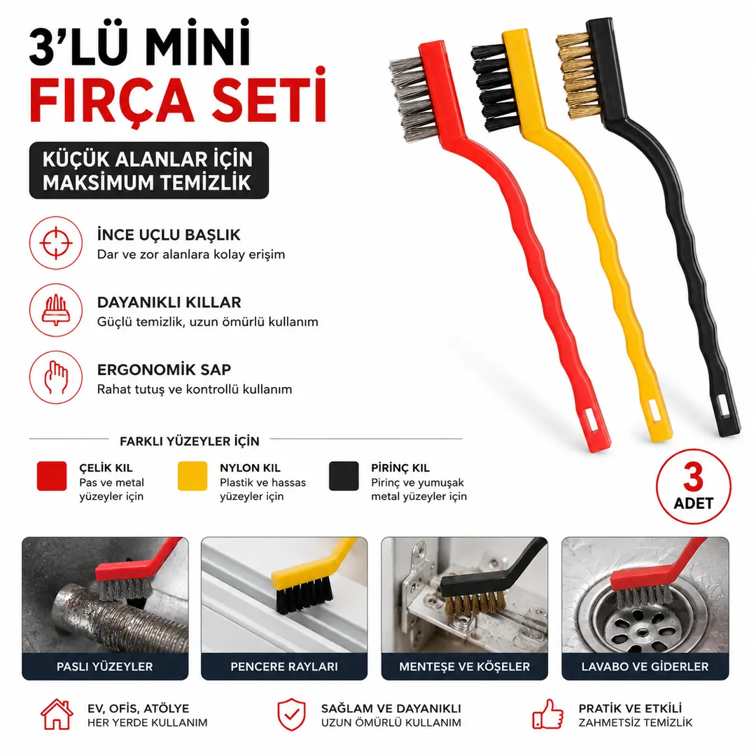 [80677] KARYUN DMAX 3LÜ TEL TEMİZLİK FIRÇA FIRÇA MİNİ